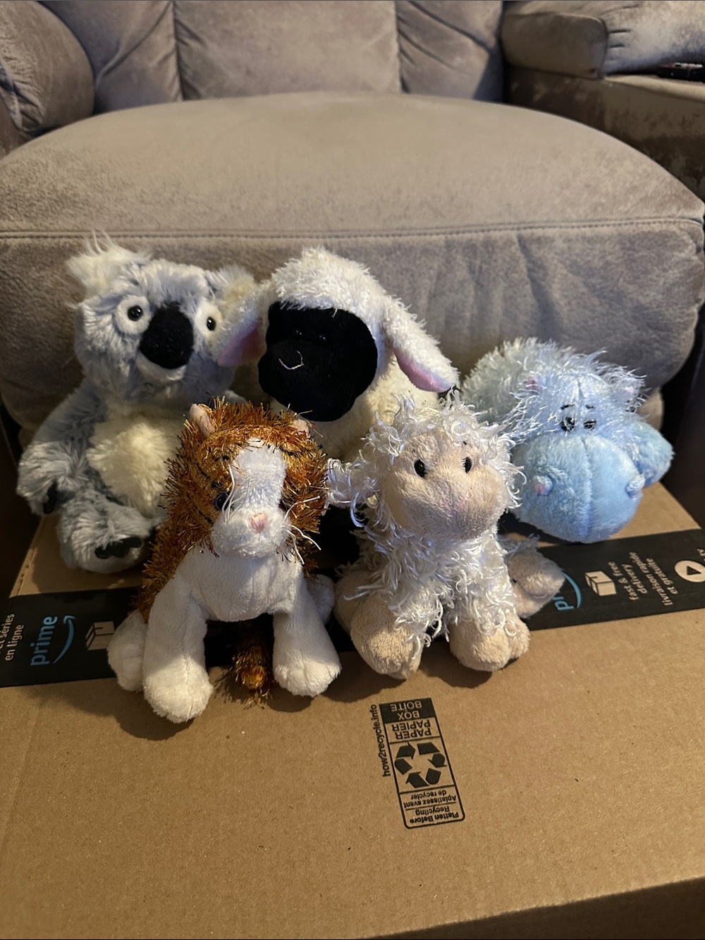 Webkinz lot of 5 plush - Koala Alley Cat Lil Kinz Lamb Hippo and Sheep